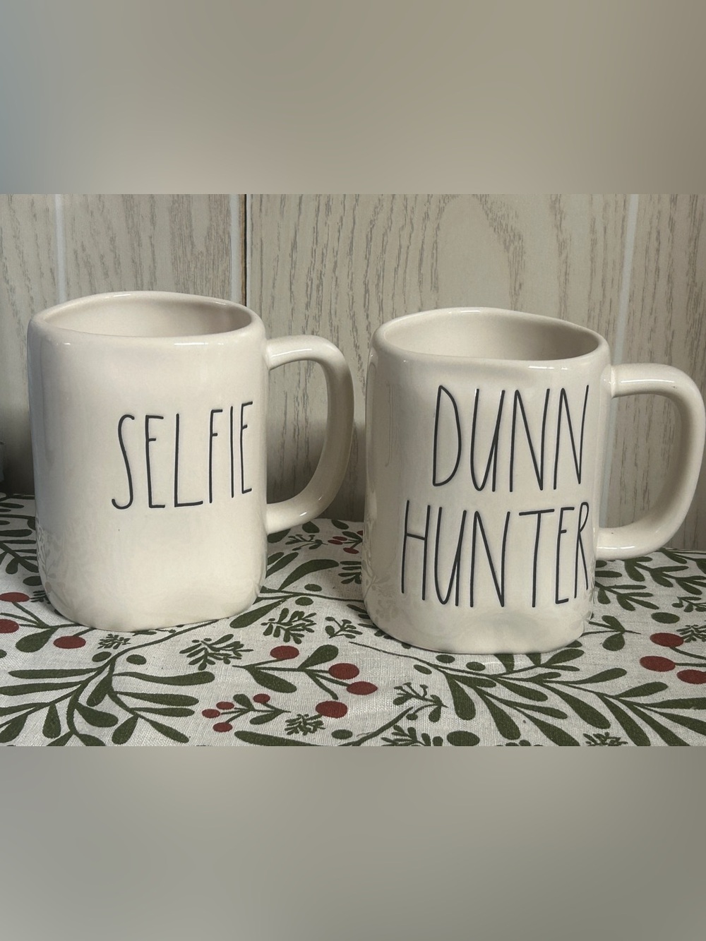 Rae Dunn Artisan Collection by Magent 2 Coffee Cup Set .Selfie and Dunn Hunter